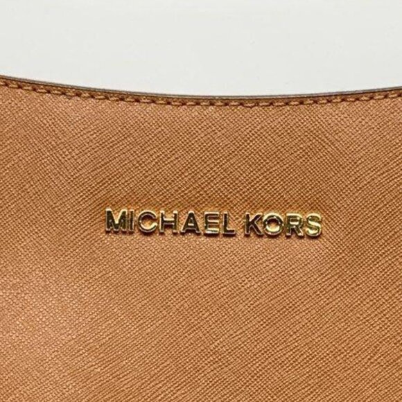 Michael Kors Jet Set Travel Large Brown Saffiano Leather Messenger Bag - Picture 8 of 14